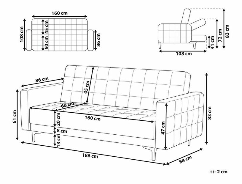 Sofa trosjed Aberlady (smaragdna)