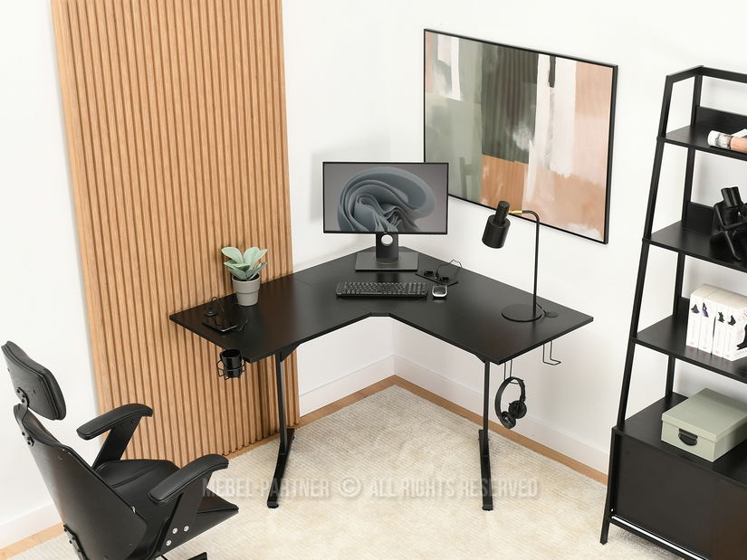 PC asztal Matts C (fekete fa + fekete)