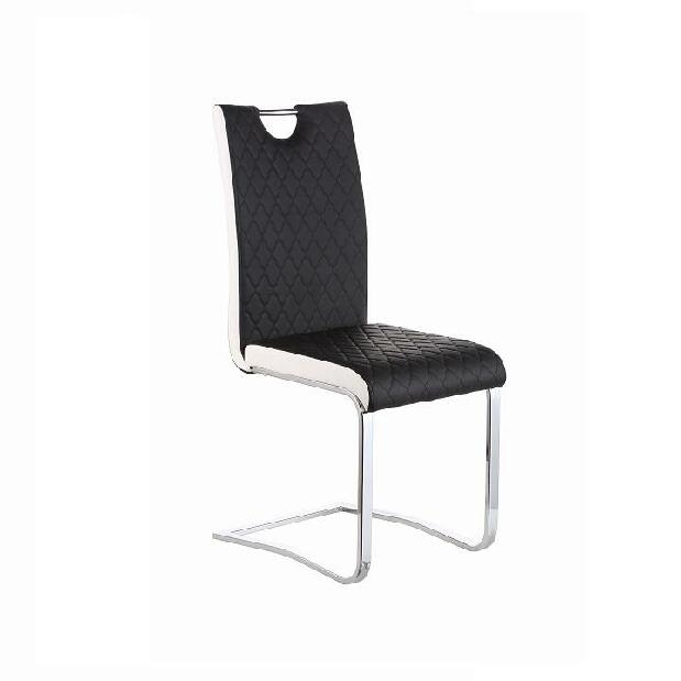 Jedálenská stolička Imane (čierna + biela + chróm)