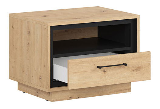 Éjjeliszekrény Pont KOM1S (artisan tölgy + matt fekete)