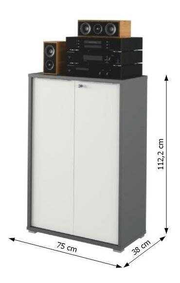 Skrinka Postack TYP09 (grafit + biela)