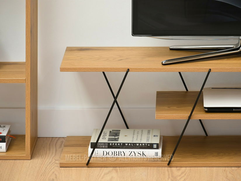 Măsuță TV/Dulap Haika (stejar + negru)