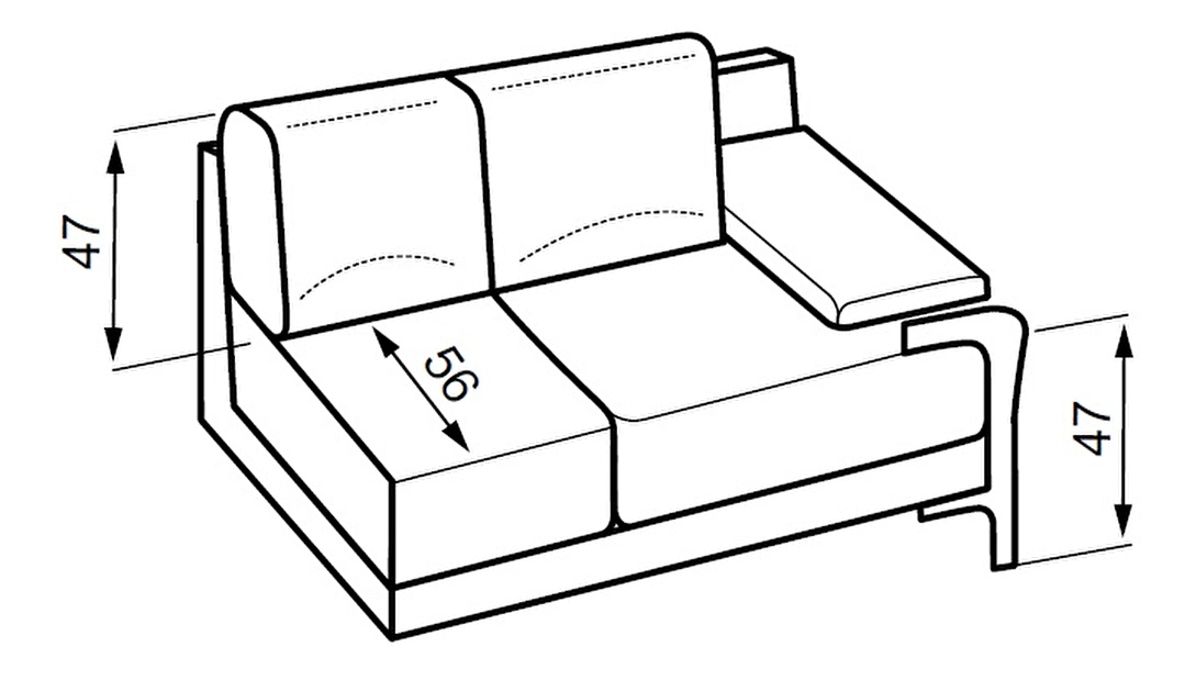 Kutna garnitura Chasity (plava) (D)