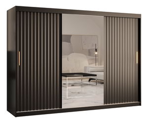Dulap de haine cu oglindă 250 cm Riana Wa 2 250 (negru)