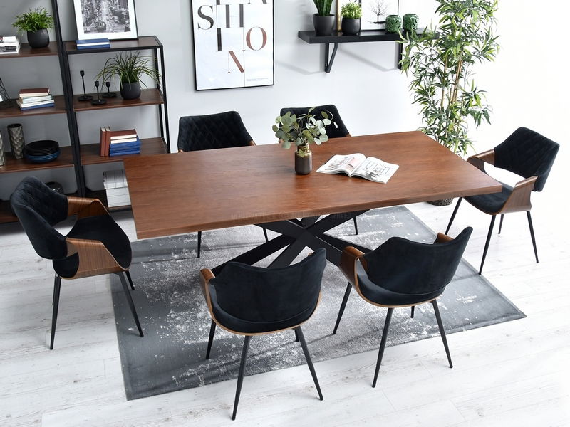 Stolica Rolf K (tamni orah + crna)