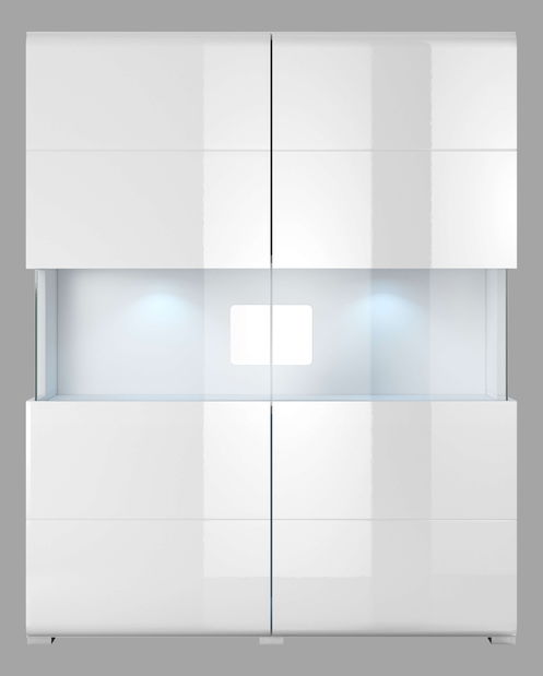 Nappali bútorsor Tamie Typ 10 (fehér+ fényes fehér)