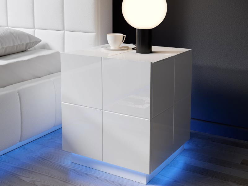 Nočný stolík Rojan (biela)