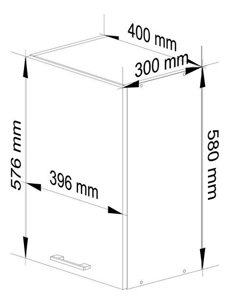 Felső konyhaszekrény Organo W1 40 (fehér + grafit)