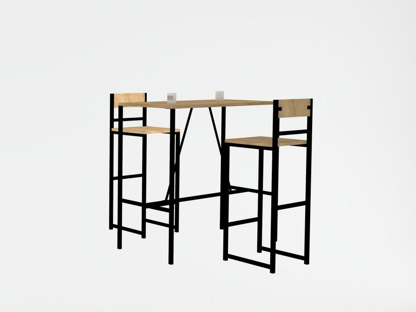 Barový set Mumupo (dub) (pre 2 osoby)