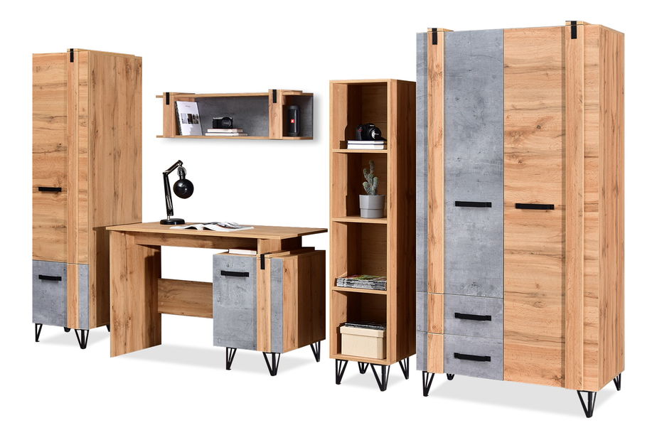 Nappali fal Subrayado 04 (tölgy + fekete)