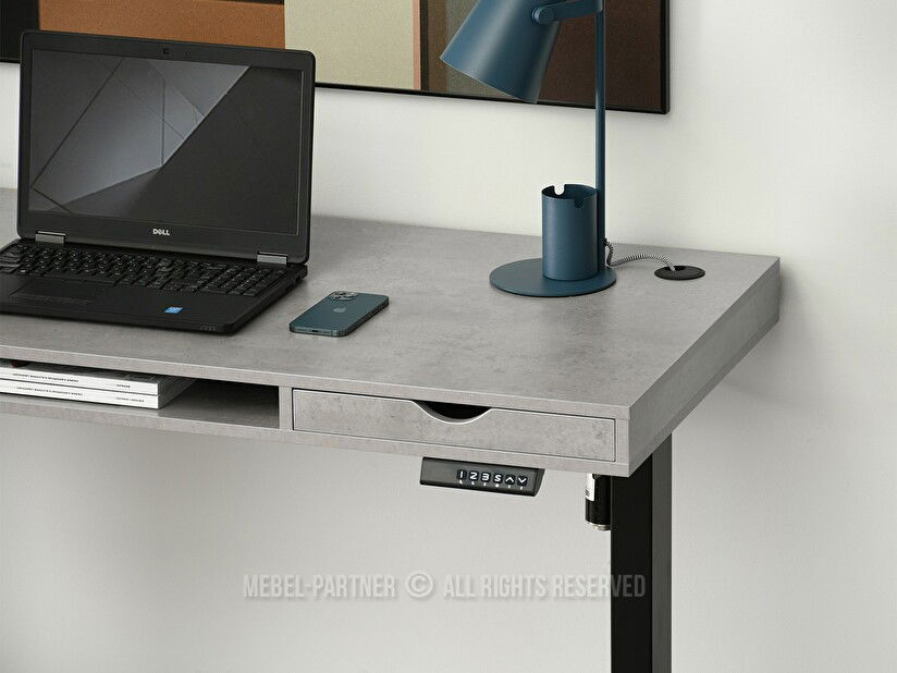 PC asztal Osto 140 (beton + fehér)