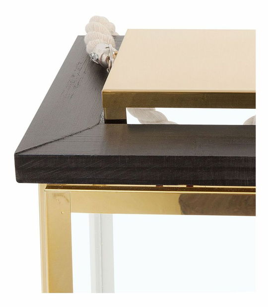 Lámpás BONERO 41 cm (rozsdamentes acél) (sárgaréz)