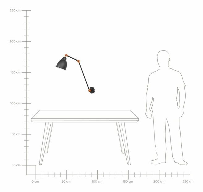 Mennyezeti/fali lámpa Missouri L (fekete)