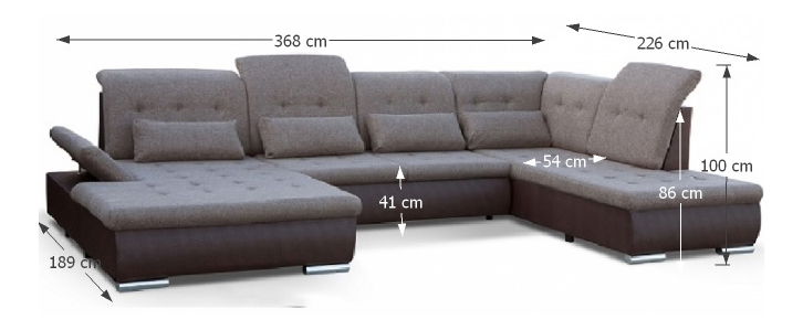 Rohová sedačka U Remza (tmavohnedá + hnedý melír) (L)