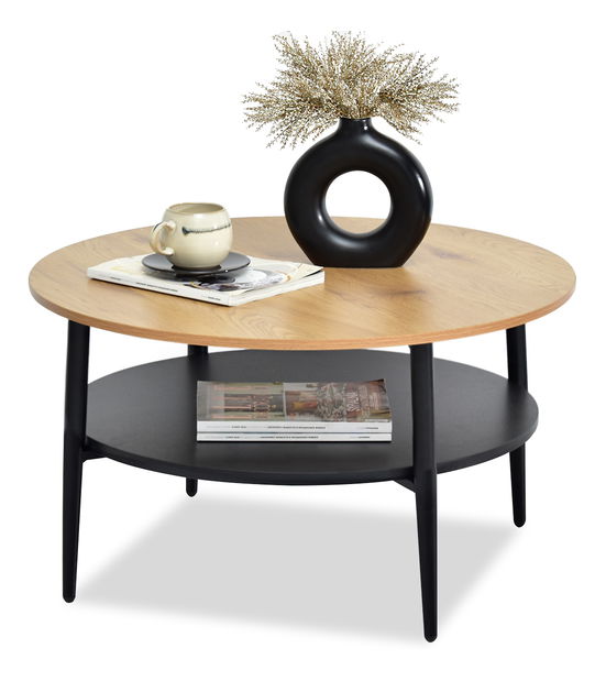 Stolić za kavu Randolf Xl (hrast + crna)