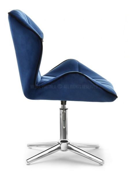 Fotelja Velma S (mornarsko plava + krom)