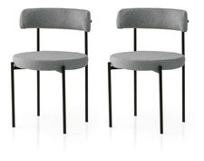 Set 2 buc. scaune bucătărie Gindera V2 (Negru + gri închis)