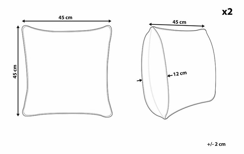 Set 2 buc perne decorative 45 x 45 cm Covas (portocaliu)