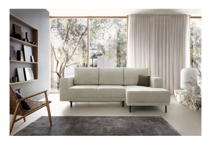 Kutna garnitura Rodriguez mini (D) (sivo-bež + crna)