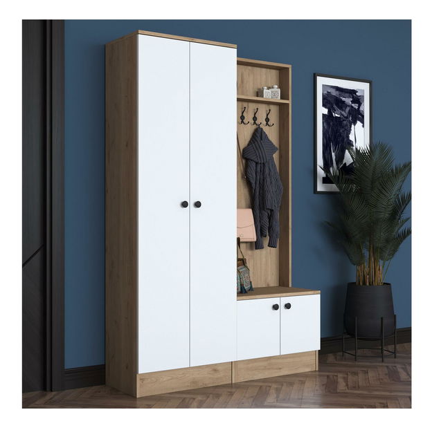 Set za predsoblje Bivake 2 (bijela + orah)