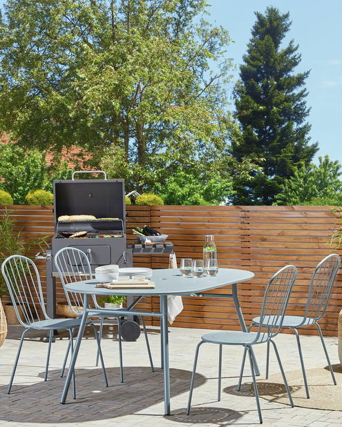 Set 4 ks záhradných stoličiek Chewy (modrá)