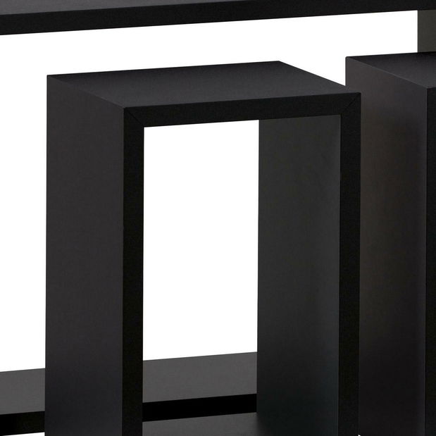 Set 3 rafturi de perete Pentiassa (negru mat)