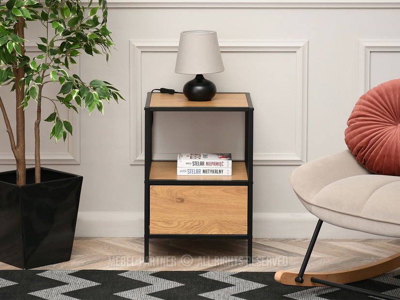 Noptieră Soren Ns (stejar + negru)