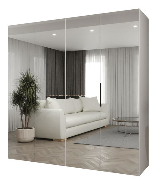 Ruhásszekrény 200 cm Mirabella 3 (fehér + fekete)