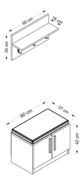 Predsieňová zostava Nemake 9 (biela) 