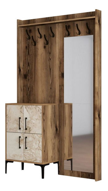 Set za predsoblje Betina BC (bijela + orah)