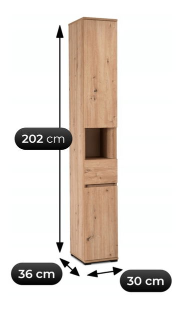 Dulap cu rafturi Purno (Stejar artisan) 