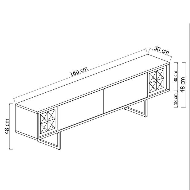 TV asztal/szekrény Chromonise (antracit + fekete)