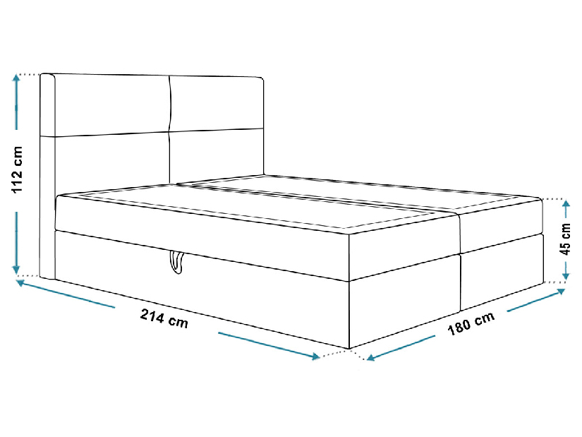 Manželská postel Borel 3 180 cm (tmavozelená) (s bonell pružinami a úl. priestorom)