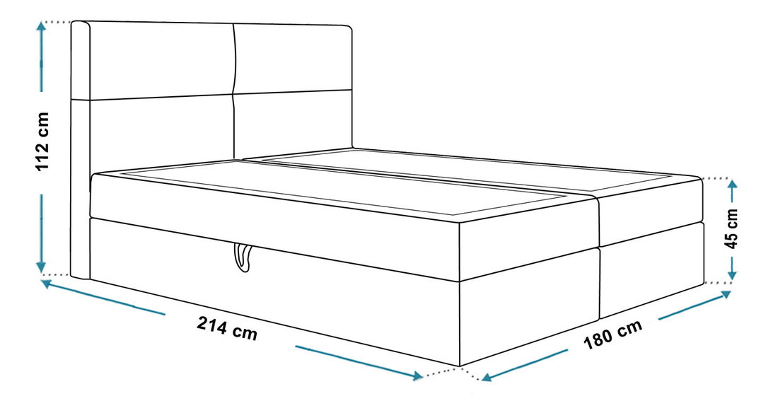 Manželská postel Borel 3 180 cm (tmavozelená) (s taštičkovými pružinami a úl. priestorom)