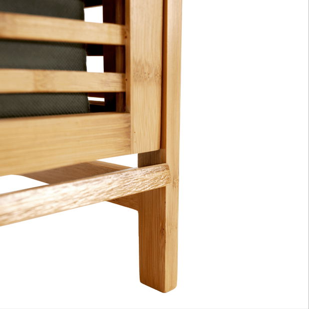 Kôš na bielizeň Sansal NEW (prírodný bambus + sivá)