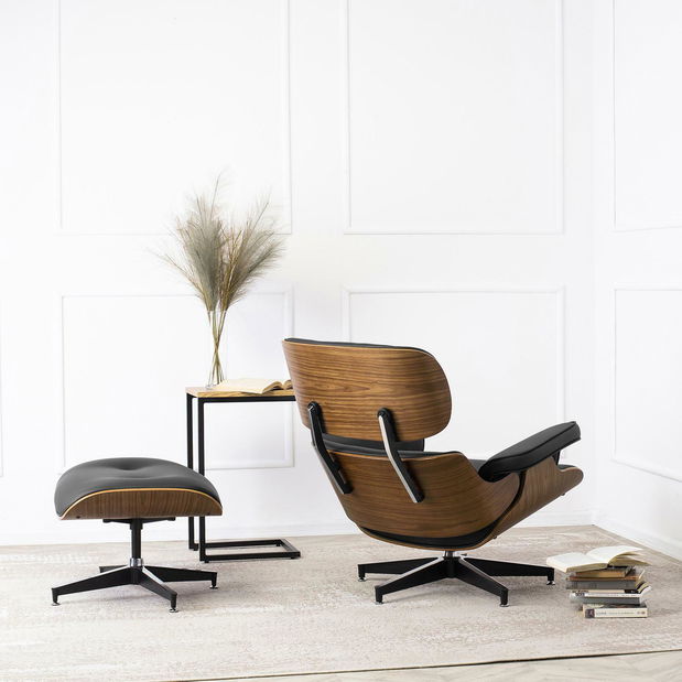 Fotel zsámollyal Procesion (fekete) 