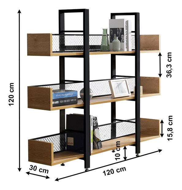 Raft Kelama Typ 1 (negru + acacia)