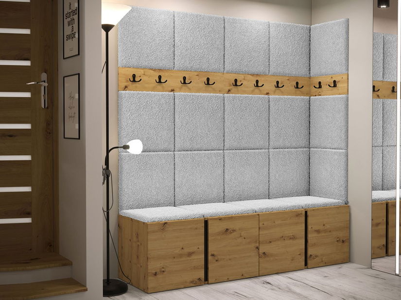 Mobilier hol Tovenaz II (stejar artisan + negru)