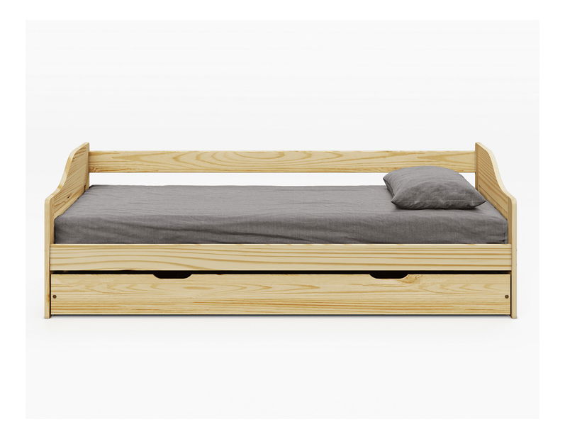 Jednolôžková posteľ 90x200 cm Lusid (prírodná)