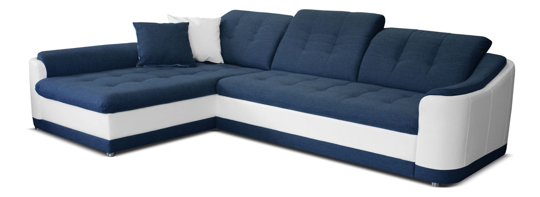 Rohová sedačka Bray L L+2F (modrá + biela) (L)