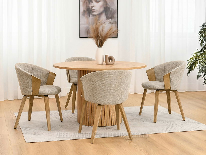 Scaun Gurman (bej + stejar)