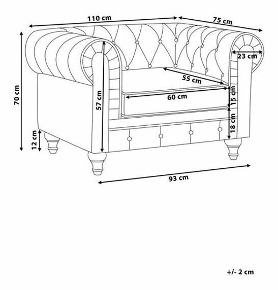 Kreslo CHICHESTER (tmavočervená)