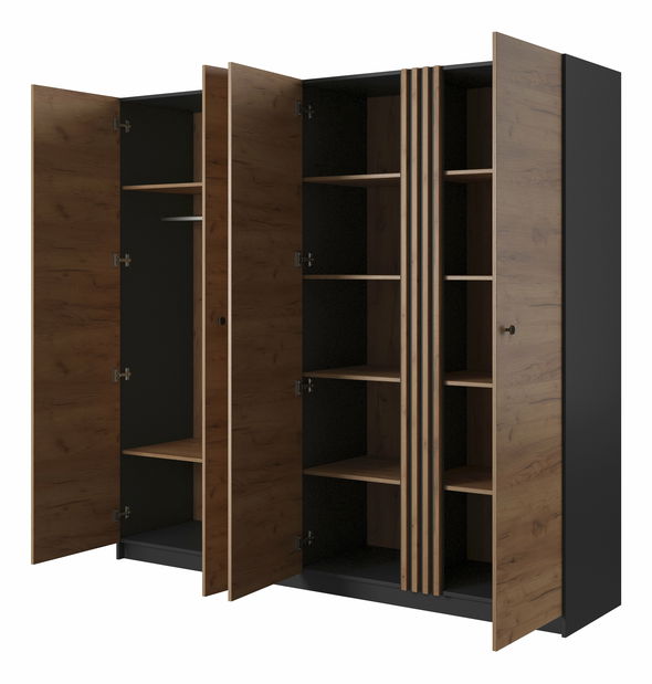 Dulap de haine Dalde 220 (Stejar craft auriu + antracit)