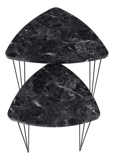 Masă de cafea Stofol (Negru) (2 buc.)