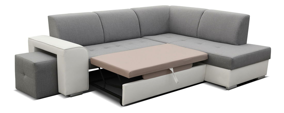 Sarok kanapé Kalmia (szürke + fehér) (J)