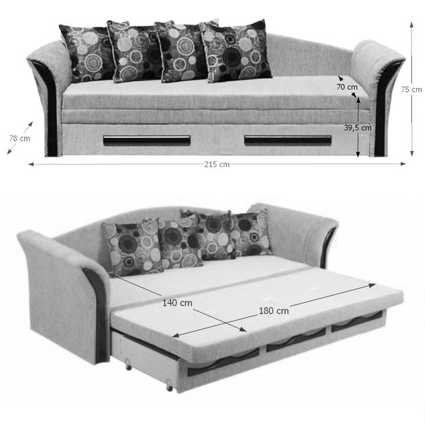 Sofa Patryce Silvester smeđa 