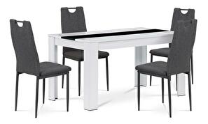 Jedálenský set Balzac (biela + sivá) (pre 4 osoby)