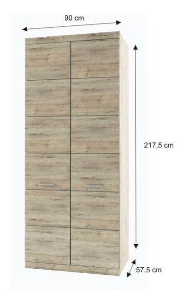 Ormar za garderobu Oscroft 2D 