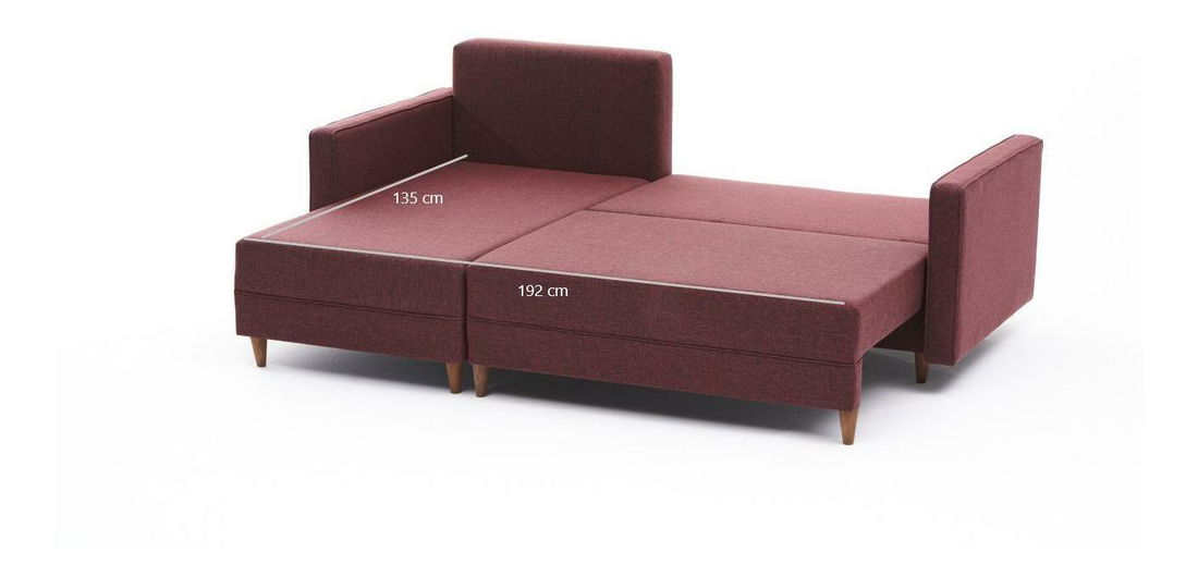 Rohová sedačka Adam (L) (červená)