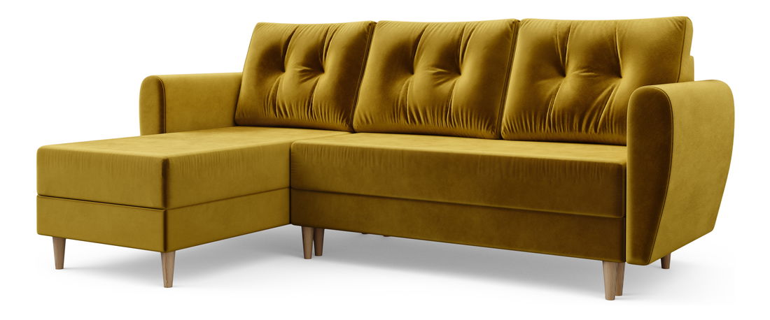 Rohová sedačka Paladio (horčicová) (L)